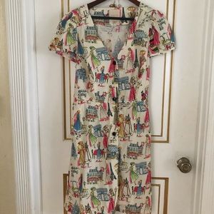 Parisian Print Retro Dress ✨